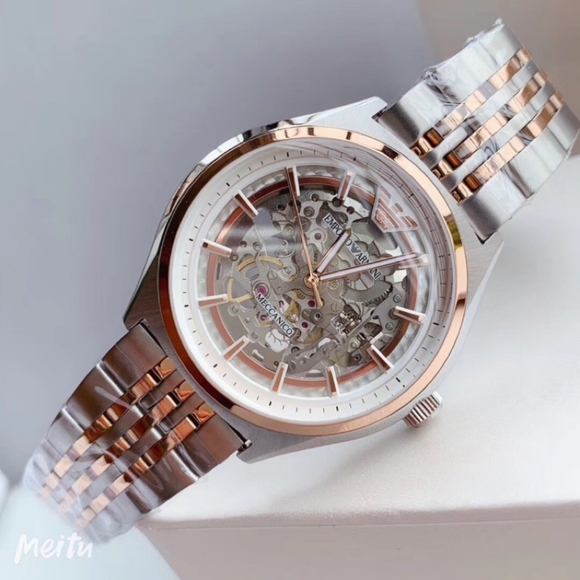 New Emporio Armani Men's Meccanico Skeleton Dial Automatic Luxury Watch AR60002 - Picture 13 of 16